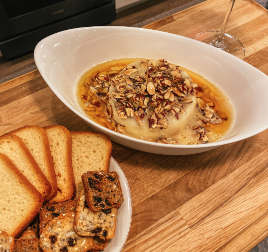 The Easiest Appetizer, Honey Almond Baked Brie